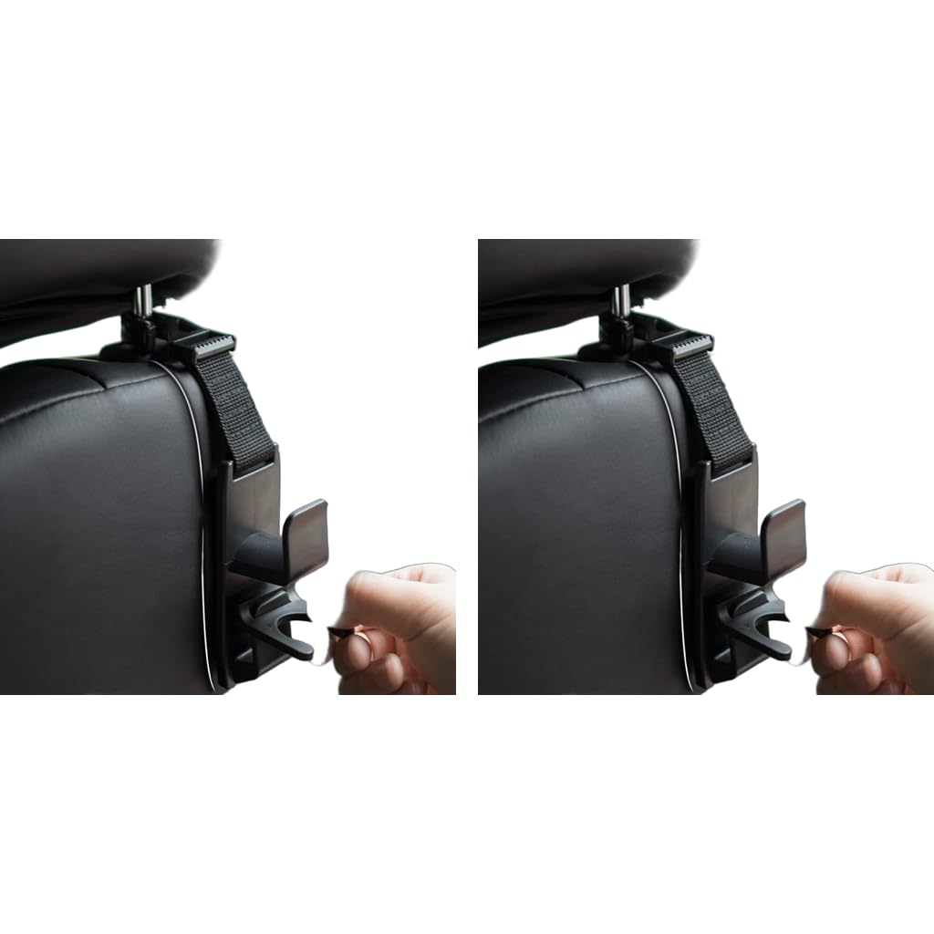 STHIRA Car Headrest Hooks for Backseat Storage with Curved Slot Design 17.6lbs Capacity | 8PCS Durable Plastic Organizer