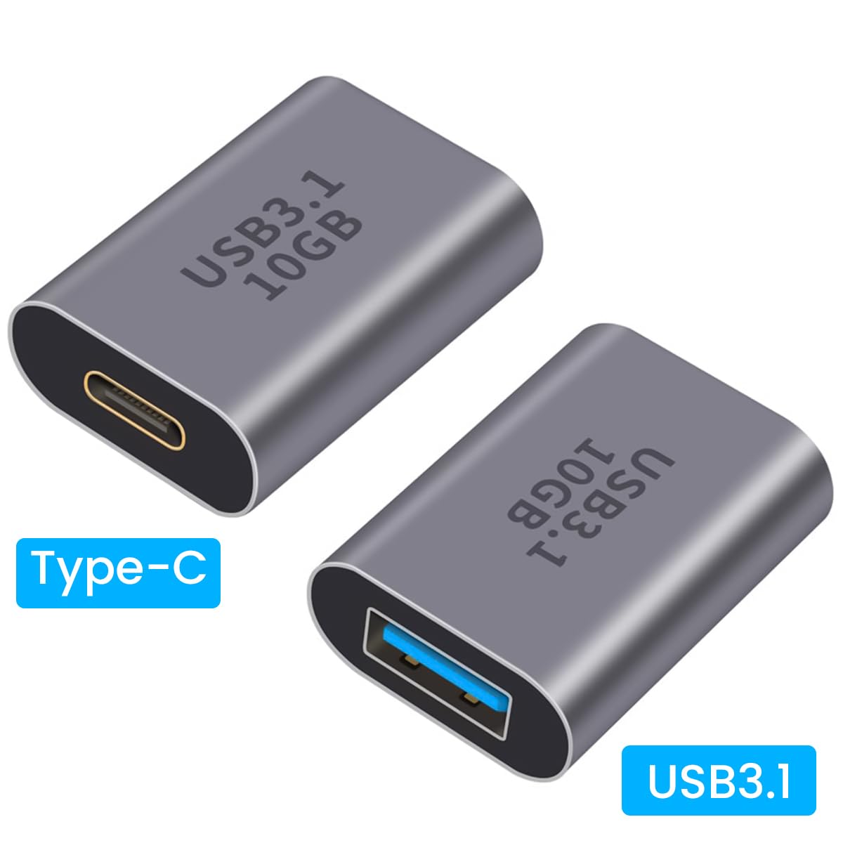 Verilux USB C Female to USB Female Adapter for Laptops and Tablets featuring 10Gbps Data Transfer & 20W OTG Charging | Compact Plug and Play Connector