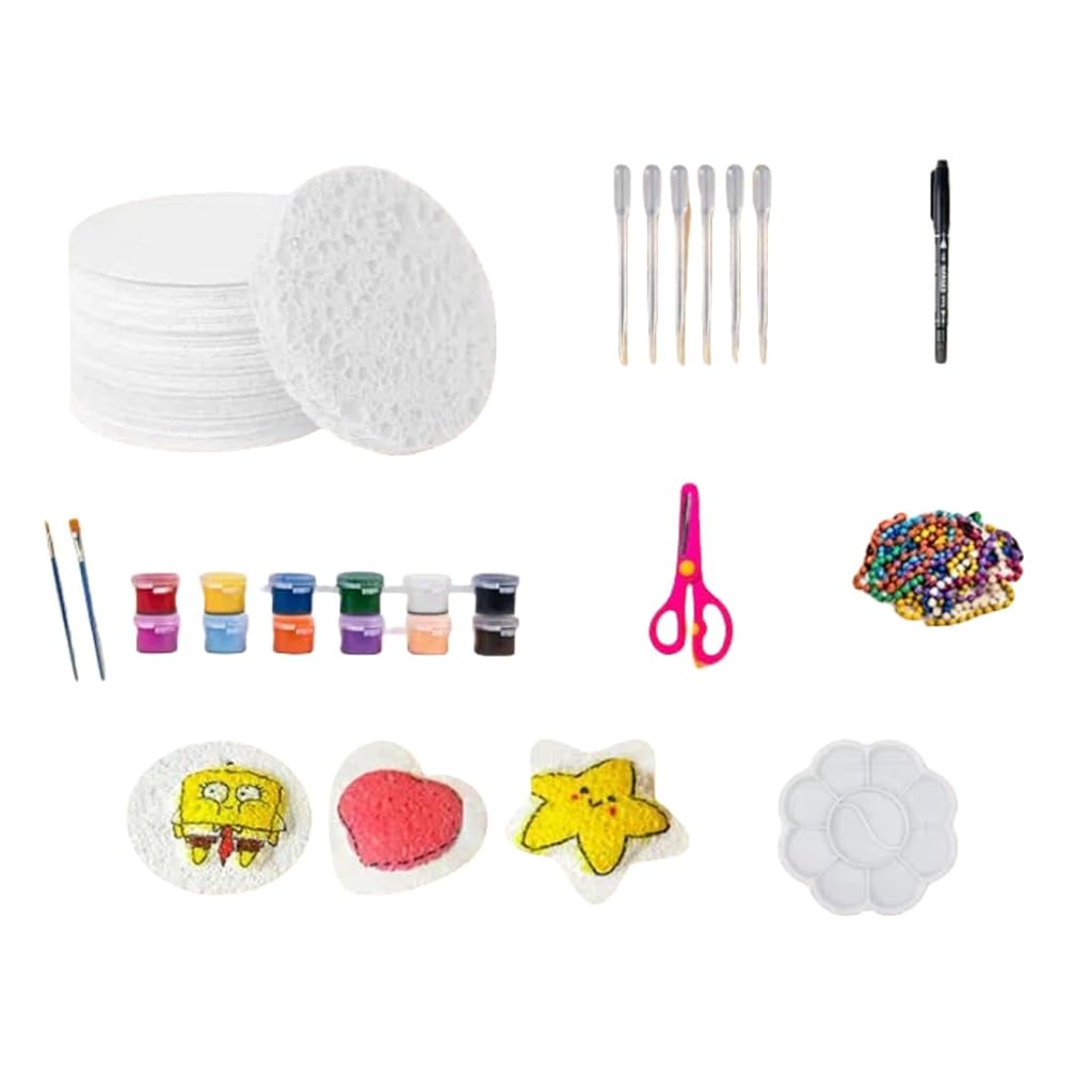 HASTHIP® Magic Puffy Paint Drawing Set - 3D Drawing Magic Canvas Sponge with Watercolor Brush, DIY Popcorn Bubble Drawing Craft Supplies