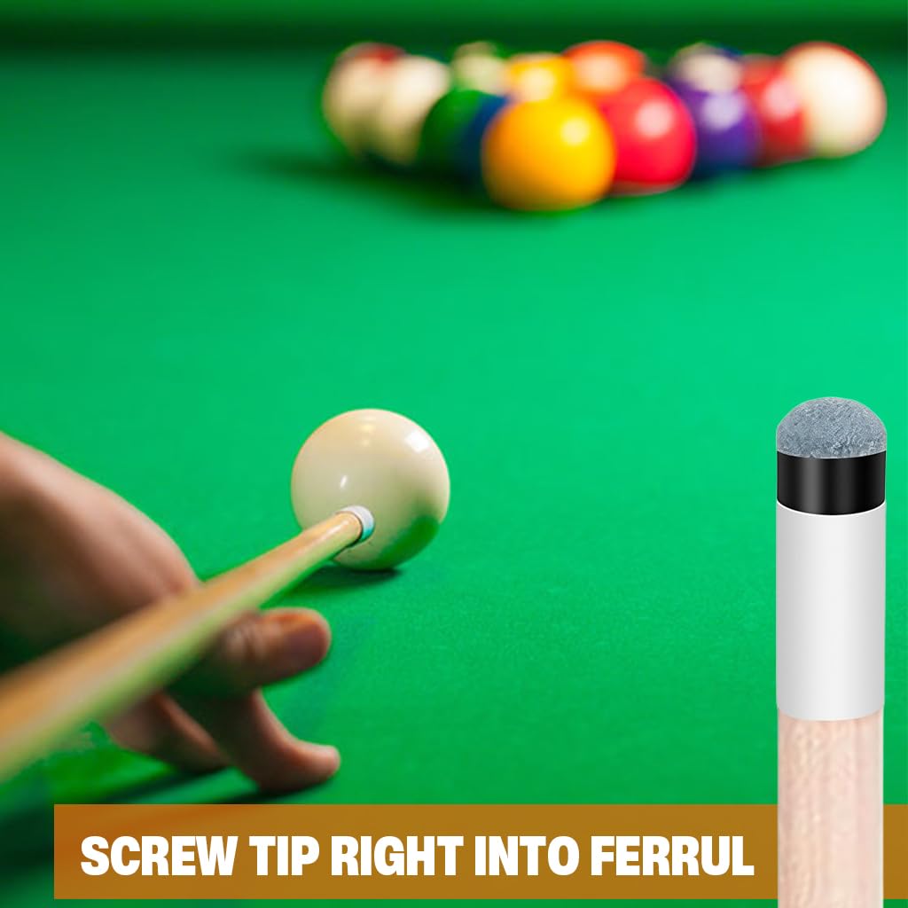 Proberos Billiard Cue Tips Replacement Kit for Pool and Snooker featuring 13mm Screw-In Design