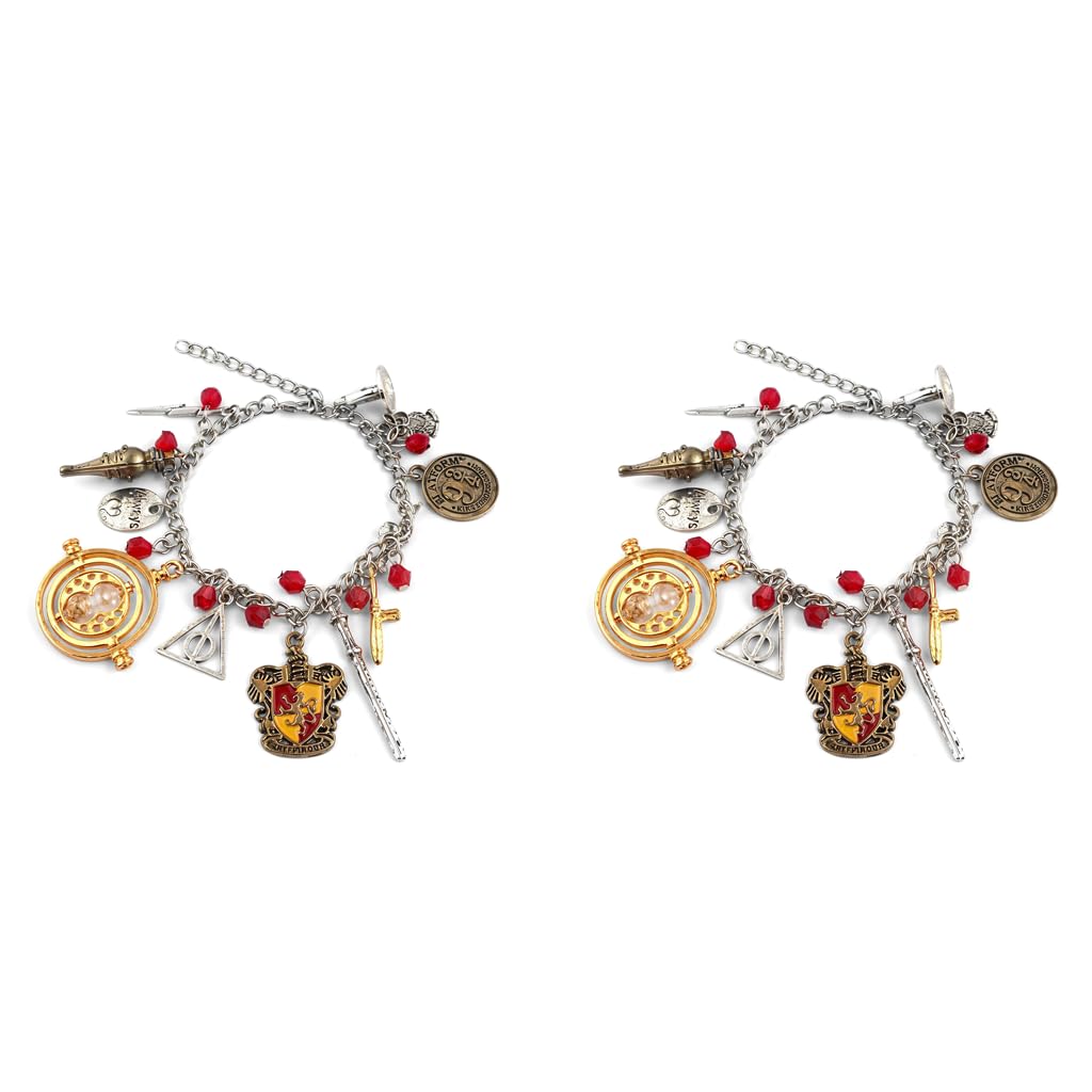 SANNIDHI Harry Potter Bracelet for Girls with Wizardry Charms and Adjustable Chain | 2PCS Gift Jewellery
