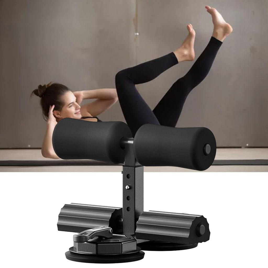 Proberos® Sit Up Bar Dual Strong Suction Cups Design Floor Sit Up Bar Home Abs Trainer Adjustable Height Sit Up Bar for Men Women Sit Up Assistance Trainer