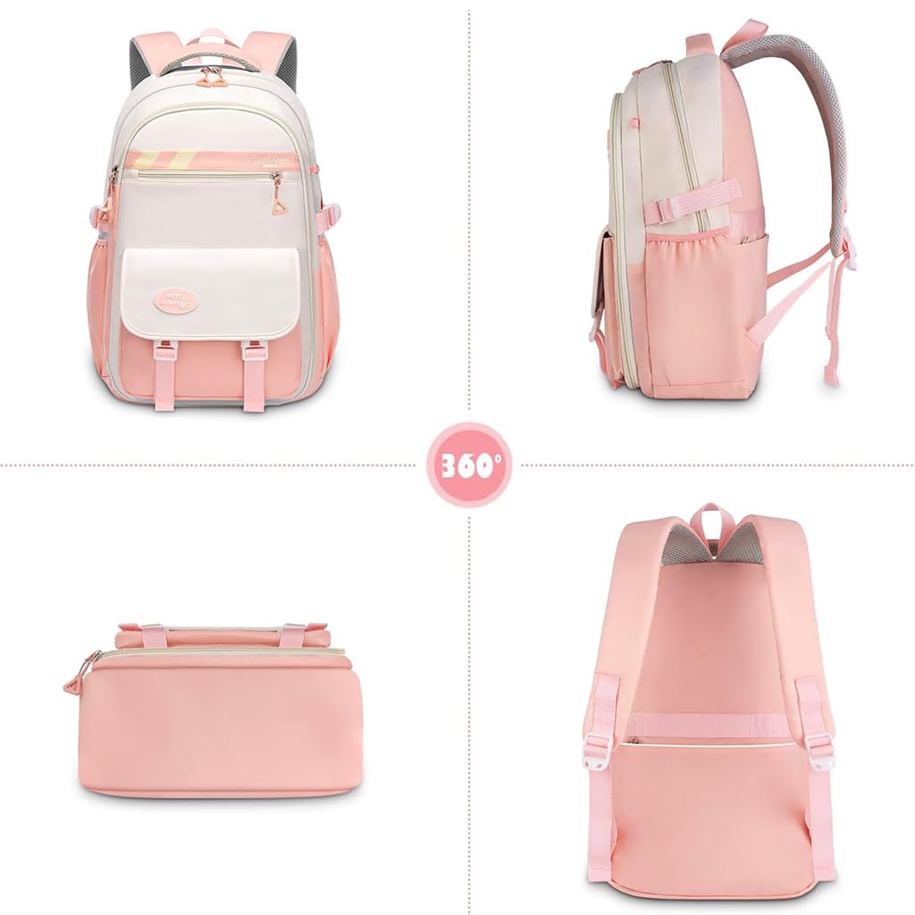 PALAY Girls School Backpack for Students with 32x22x46cm Storage Layer and Padded Straps | Waterproof Nylon Bag
