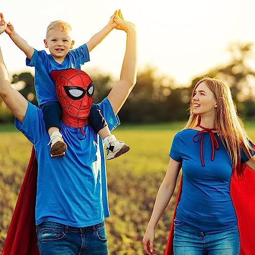 FANCYKU® 3D Spider Mask Spider Cosplay Costumes Superhero Lenses Superhero Costume Mask for Adult Kids Role Play Masks for Halloween Christmas Masquerade Cosplay Red X3