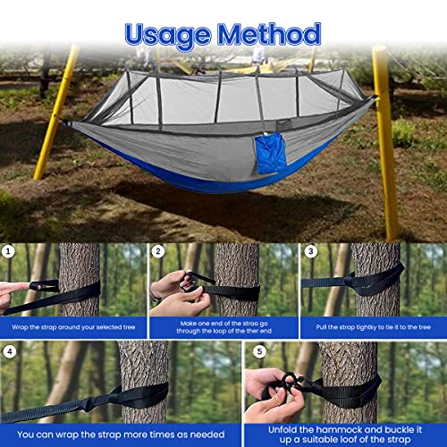 Optifit® Hammock for Camping Outdoor Activities with Mosquito Net and Accessories, Hammock Swing for Adults Kids, Portable Ultralight Nylon Hammock for Travel Beach Trekking, Maximum 200kg Load Green