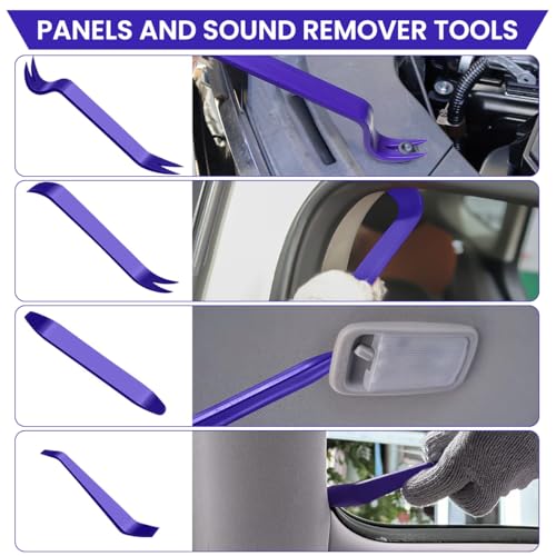 STHIRA® 21PCS Vehicle Pry Tools Trim Removal Panel Bars Fasteners Pullers Multifunctional Poppers Repair for Removing Panels Dashboards Car Stereos