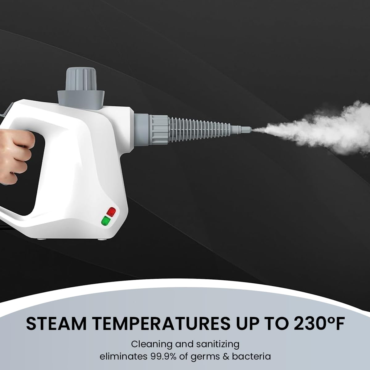 Supvox Handheld Steam Cleaner for Home Cleaning with 400ml Tank and 97.2in Cable | 230°F High Temperature Sterilization