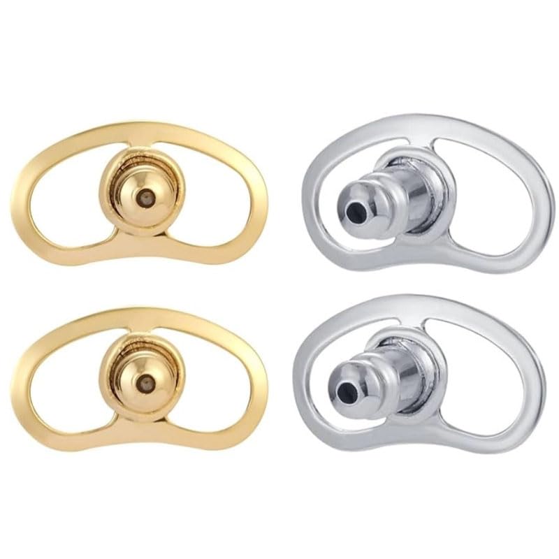 SANNIDHI 4Pcs Metal Earring Backs Screw Backs for Droopy Earlobes Versatile Golden Silver Ear Stud Screw Backs