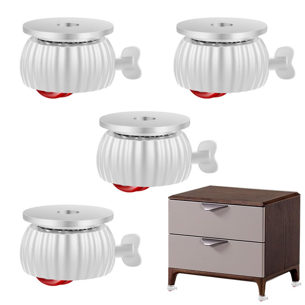 HASTHIP Caster Wheels for Furniture and Small Appliances with 360° Swivel Brakes | 4pcs 1.5in ABS Self Adhesive Design