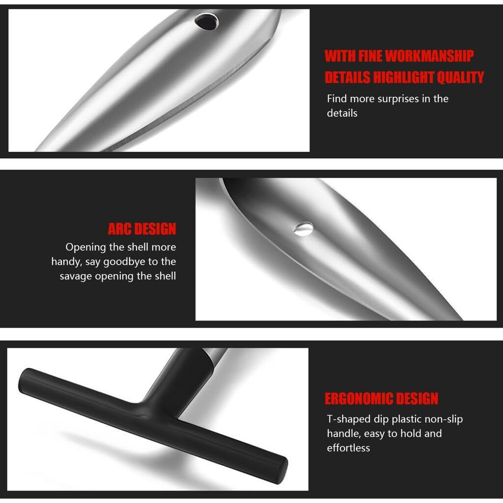 ZIBUYU Stainless Steel Coconut Opener with T Handle and Anti Slip Grip | Easy Hole Maker Tool