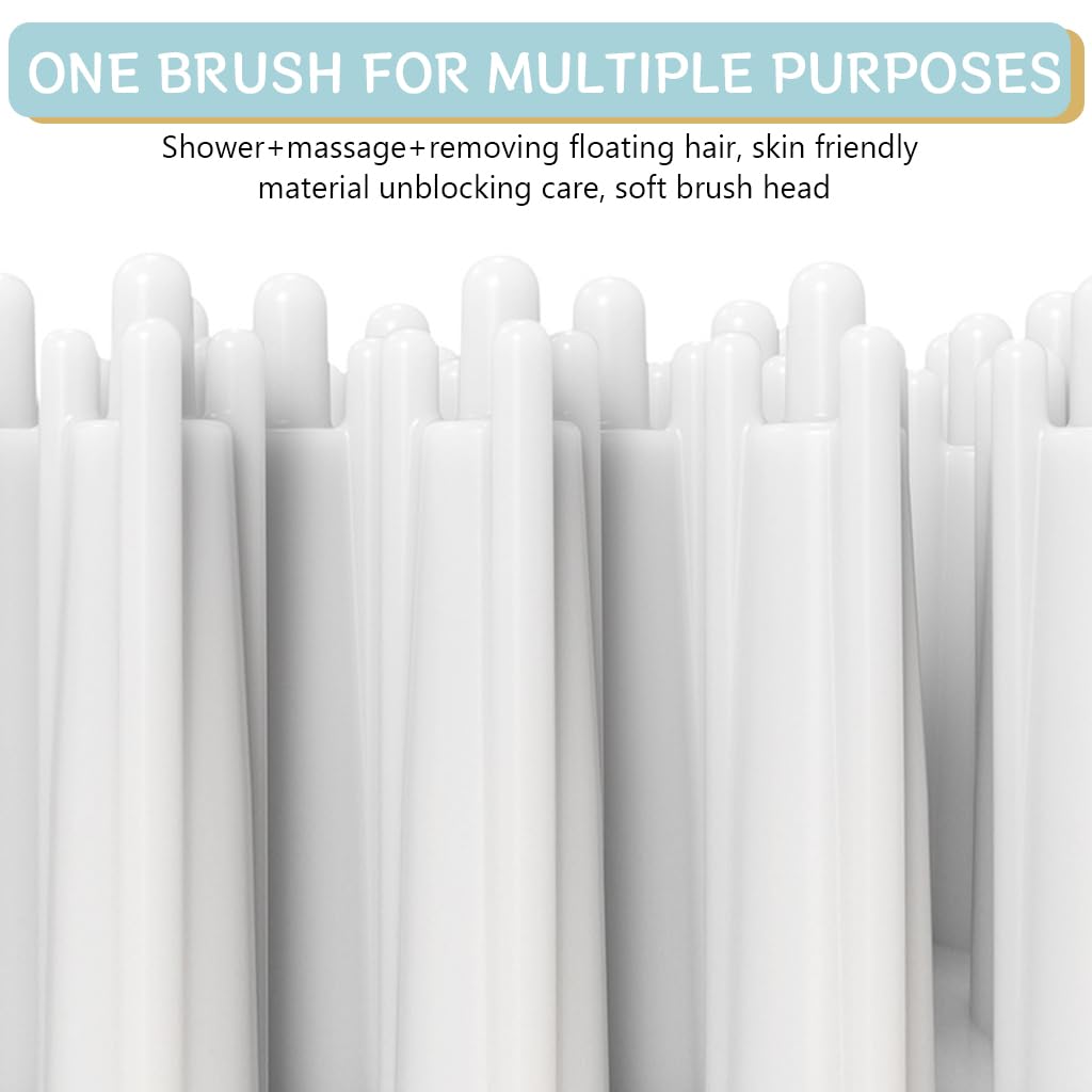 Qpets Pet Grooming Brush for Dogs and Cats with Shampoo Dispenser and Soft TPR Bristles