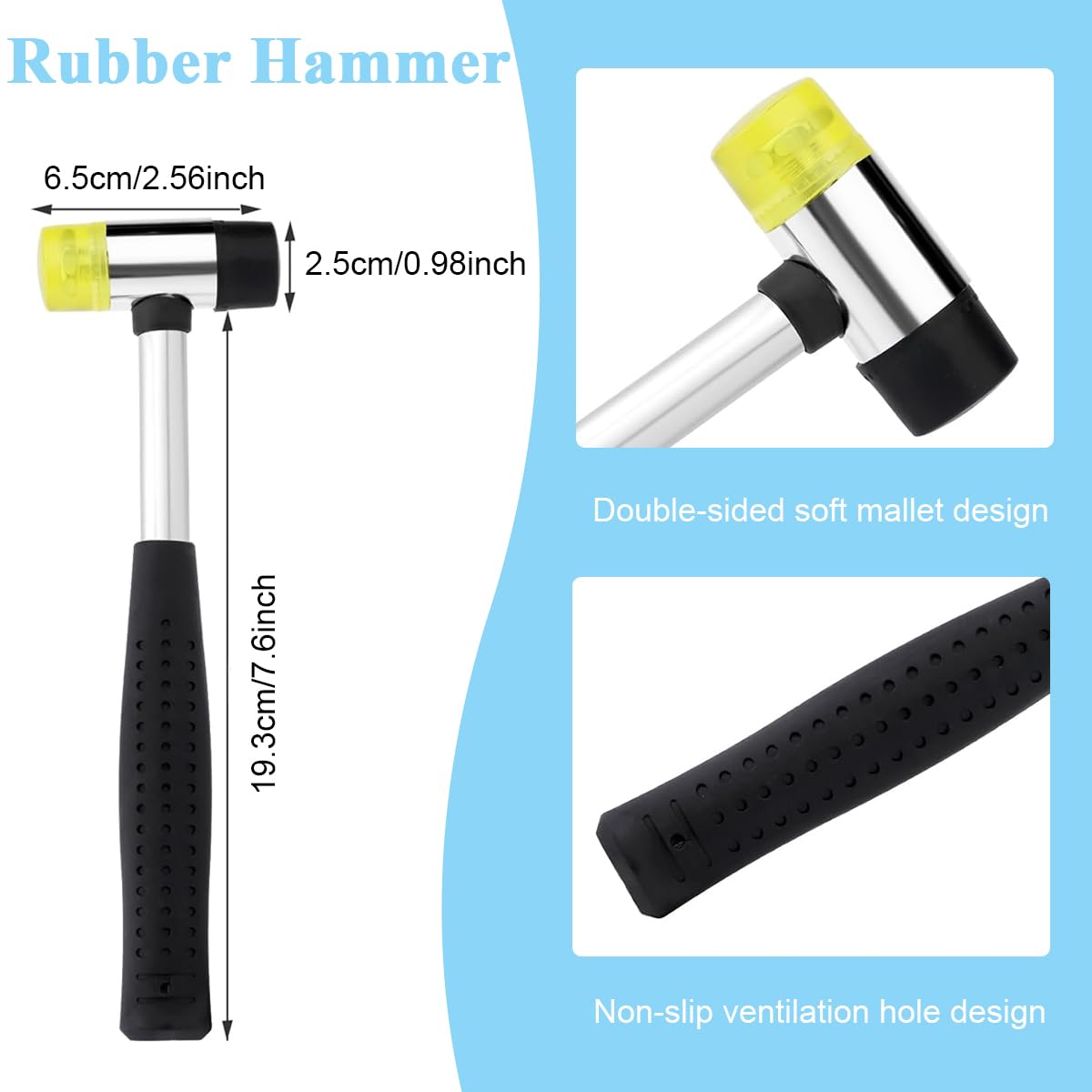 HASTHIP Leather Stamping Tool Kit for Leathercraft with 32pcs 0.39 in Metal Stamps & Snap Setter