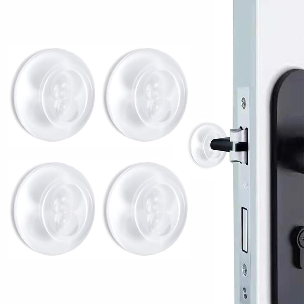 ZIBUYU Door Protector for Home with 1.96 in Round Shock‑Absorbent Rubber Bumper | Transparent Wall Guard