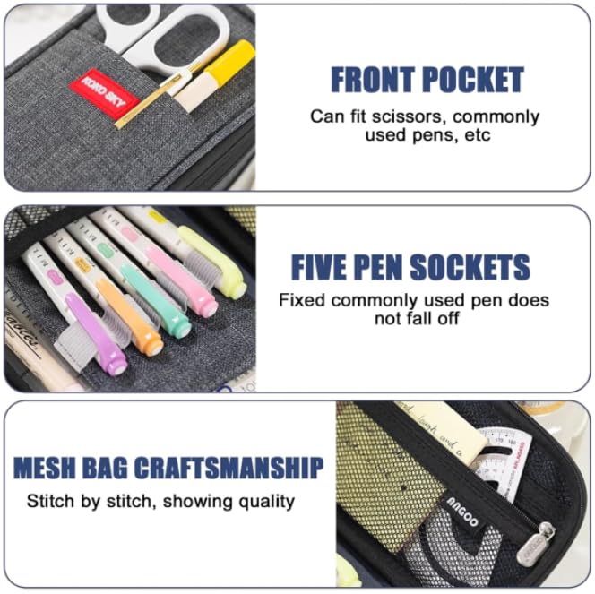 Zibuyu Pencil Case for School, Office and Travel with Multi Compartments | Stylish Organizer Pouch