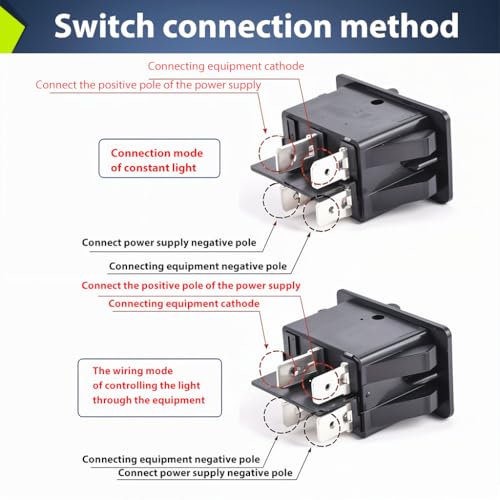 ZIBUYU® Fog Light Switch for Car Fog Lamp Switch for Modification 12V 35A Blue LED Fog Light Switch Toggle Rocker Switch 4 Pin ON/Off for Universal Auto Car ASW-17D - 1 Pc 3 PCS
