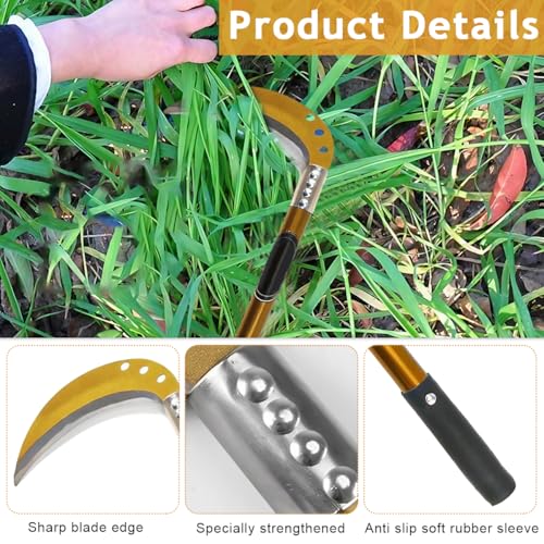 Optifit® 18 Inches Heavy Duty Hand Weeder for Weed Removal Carbon Steel Rubberized Anti-Slip Handle Design Multi Purpose for Harvesting Gardening Pruning Cutting 2PCS