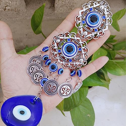 MAYCREATE® Evil Eye Hanging for Home Om Nazar Battu for Home Protection, Good Luck and Prosperity, Amulet Wall Hanging Home Decor Protection Blessing Housewarming Birthday Gift