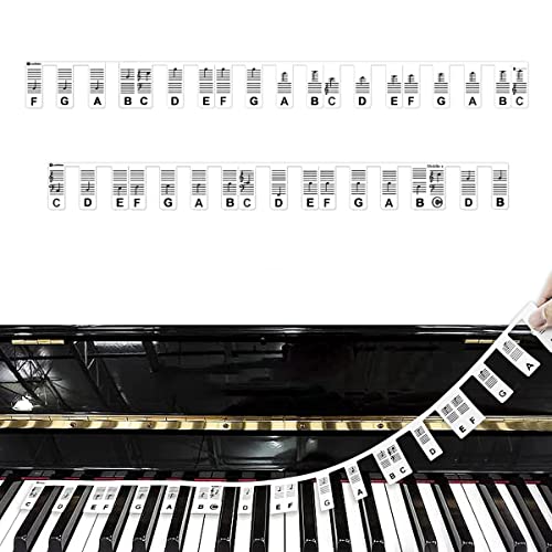 HASTHIP Piano Stickers for 61 Keys Practicing Removable Piano Keyboard No Need Stickers Notes Label, Digital Piano, Piano Guides Note Lables for Beginners, Box Packing