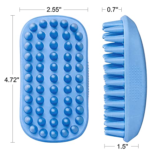 Qpets® Dog Brush for Bathing, Pet Massage Brush Puppy Grooming Brush Soft Bathing and Shedding for Dogs and Cats, Dog Bath Brush Cat Cleaning Brush Pet Comb