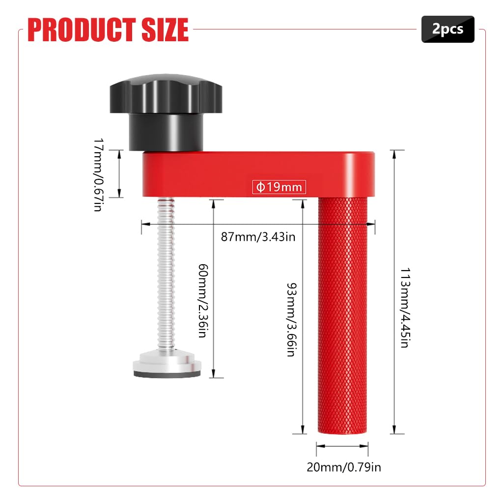 Serplex Bench Dog Clamps for 19mm Workbench Holes featuring Secure Hold & Aluminum Alloy Build