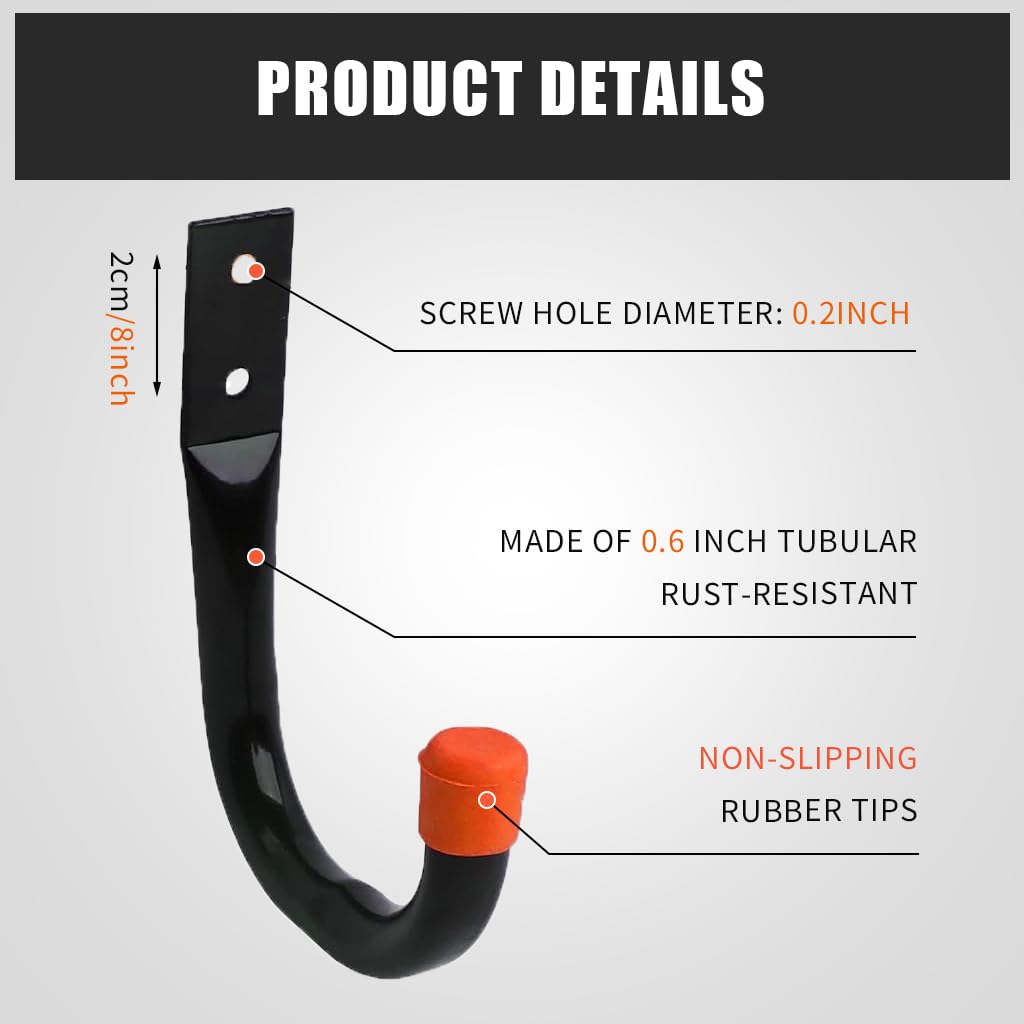 Serplex Garage Hooks for Wall Storage with Screw Mount Design and 40 LB Load Capacity