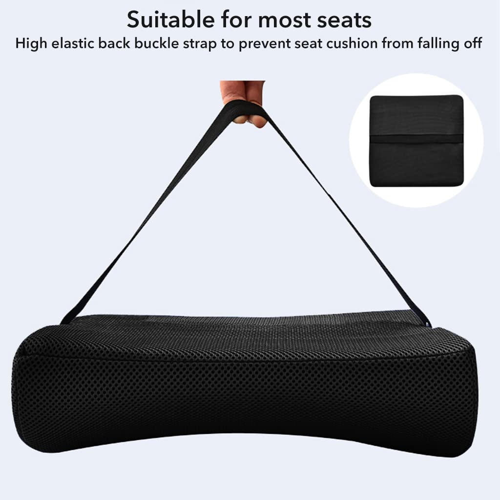 ZIBUYU® Back Support Cushion for Chair 3D Breathable Mesh Memory Foam Lumbar Support Cushion Lower Back Cushion Backrest Cushion for Back Pain Support Cushion for Car, Office Seat Women & Men - Black