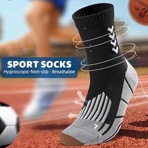 Proberos® 3 Pairs Compression Socks Men's Sport Running Crew Fashion Towel Cloth Sweat Yoga 2PCS