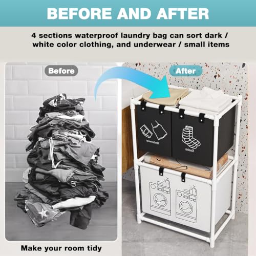 HASTHIP® Laundry Hamper, Laundry Basket with 4 Removable