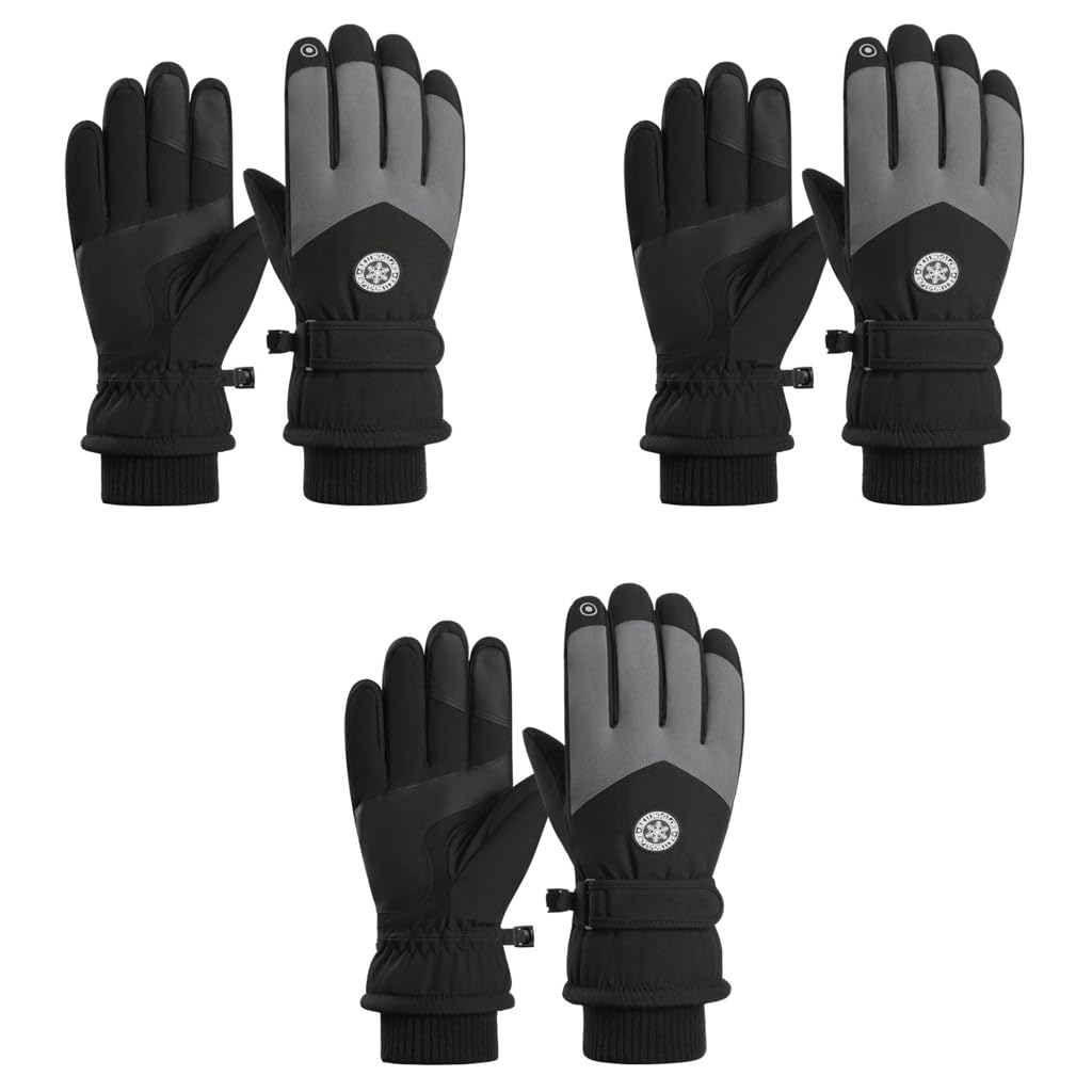 HASTHIP Winter Gloves for Outdoor Activities featuring Touch Screen Fingertips and Anti-Slip Palm | 27cm Length 3 PCS Warm Design for Men and Women