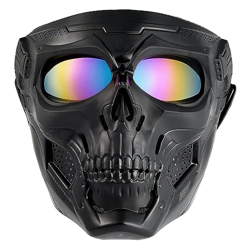 Proberos Motorcycle Goggle Mask Fun Face Mask Full Face Mask Windproof Goggles Mask for Motorcycle, Offroad, Dune Buggy, Halloween Mask Party Dressing Up Fun Gift
