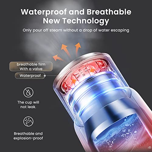 Bear® Electric Kettle 300W Portable Electric Water Bottle for Hot Water with 4-Temperature Fast Boil Tea Kettle Mug Multipurpose Food Grade 304 Stainless Steel Liner for Travel with Storage Bag