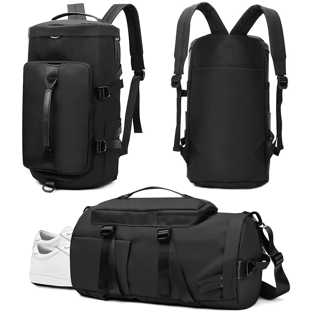 ZIBUYU Gym Bag Duffle Bag for men with Removable Shoulder Strap Travel Backpack Multipurpose Nylon Travel Bag Fitness Bag with Shoe Compartments Multi Compartments Backpack Bag for Travel