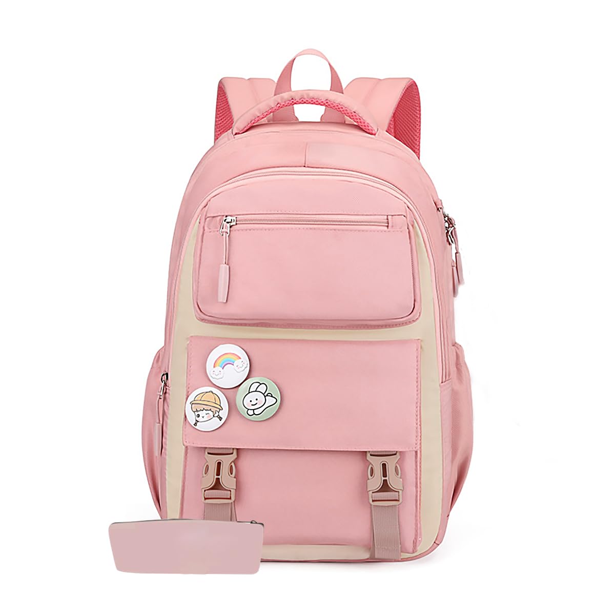FANCYKU Backpack for Girls with 15.6 in Laptop Compartment and Waterproof Oxford Cloth | BTS Print School Bag