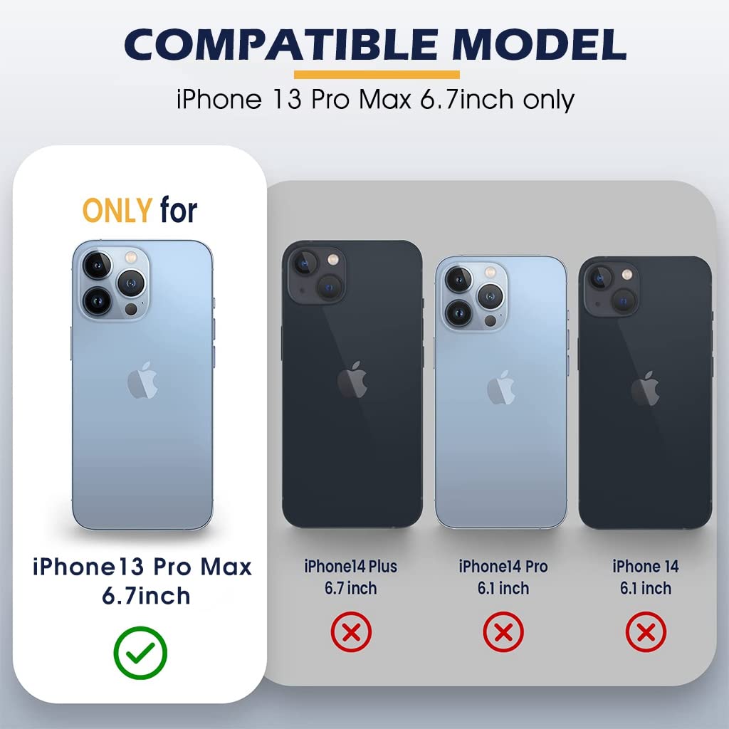 ZORBES Phone Cover for iPhone 13 Pro Max featuring Sliding Camera Lens Cover and Kickstand | Shockproof TPU Protection