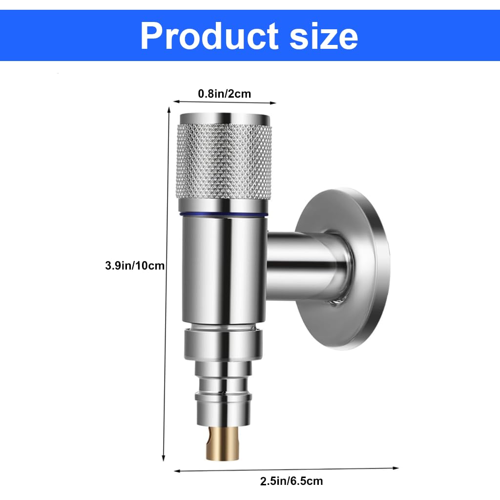 HASTHIP Washing Machine Faucet for Laundry and Dishwasher | 3PCS Stainless Steel Chrome