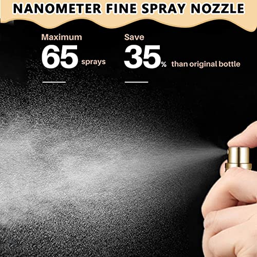 MAYCREATE® 5ml Mini Travel Perfume Refill Bottle Atomiser, Upgraded Leakproof Refillable Perfume Bottle, Matte Metal Empty Perfume Spray Bottle Scent Pump Case for Women Men (Gold)