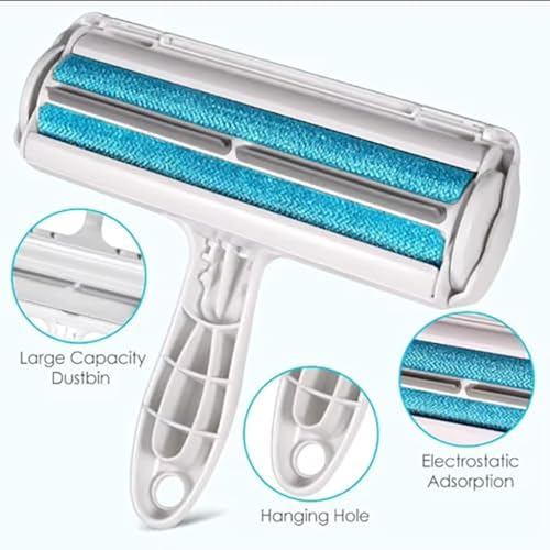 ZIBUYU® Carpet Hair Remover Tool Durable Reusable Pet Hair Cleaner for Carpets,Rugs,Upholstery and Car Interiors Efficiently Removes Dog and Cat Without Adhesives or Batteries