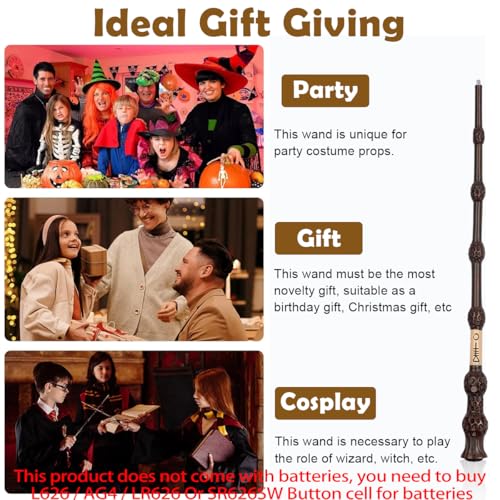PATPAT® Wizard Wand Golden Snitch Necklace Gift Box Set Illuminating Dumbledore Magic Resin Made Cosplay Prop Photography Fans Theme Party Dressing Accessories 2PCS