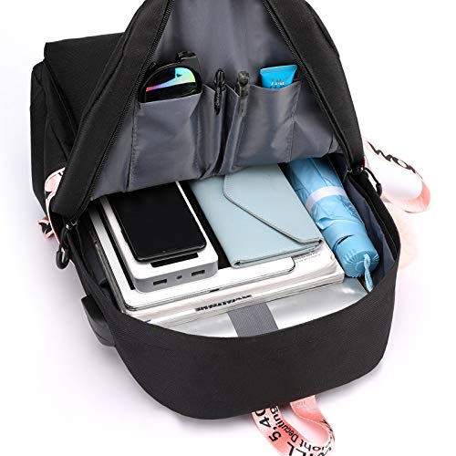 FANCYKU BTS Backpack for School and College featuring Shoulder Laptop Design | Black Bag for Boys and Girls