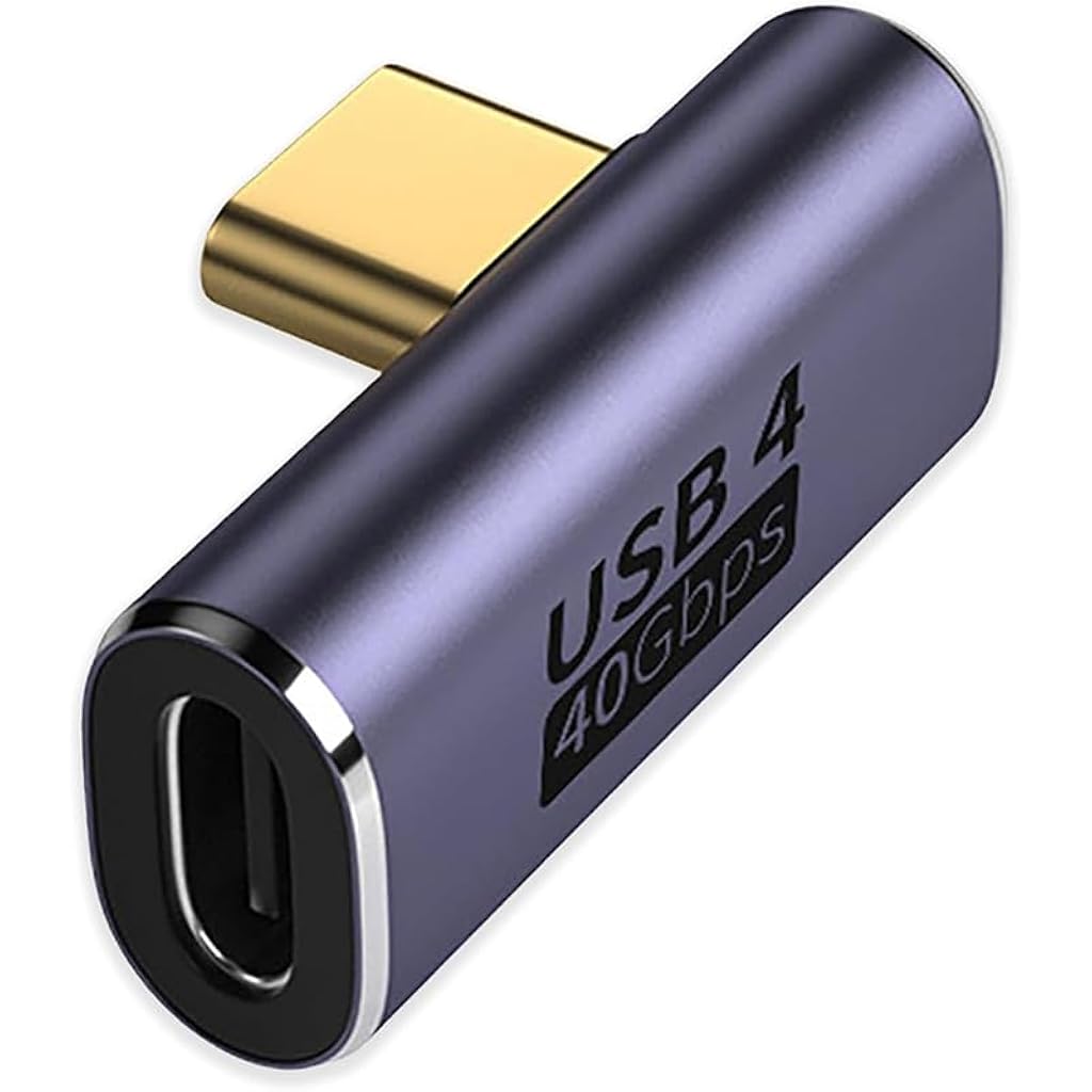 Verilux® TYPE C Adapter, PD 100W TYPE C Male to Female Adapter, L-shape Design, Support 8K HD Video Output & 40Gbps Fast Data Transmission, Universal TYPE C Adapter for Phone, Tablet