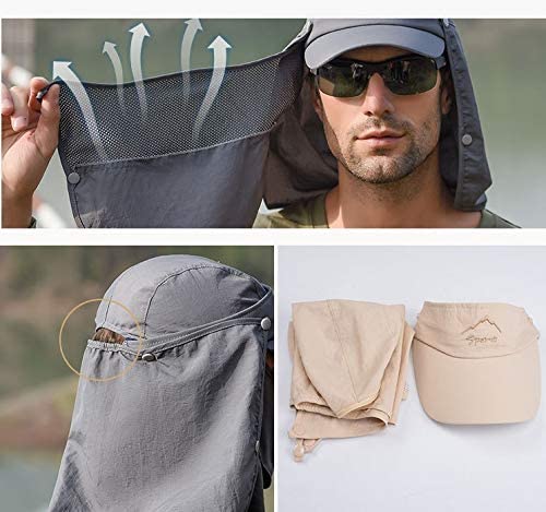 GUSTAVE Mens Sun Hat for Outdoor Fishing with Wide Brim and UV Protection | 2 PCS Beige