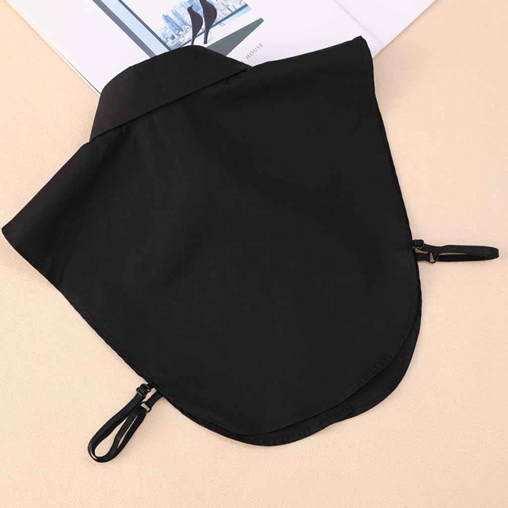 ZIBUYU Detachable Collar for Women Black Fake Collar Cotton Half Shirt False Collar Detachable Collar Shirt for Office Women, Lady Detachable Dickey Tops Collar for Girls and Women - Black