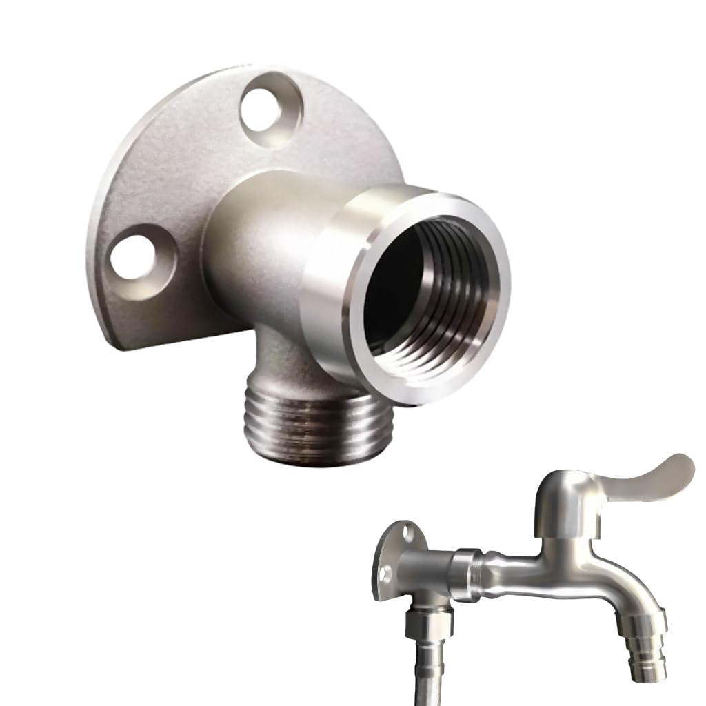 HASTHIP Bathroom Angle Valve Adapter for Wall-Mounted Shower Hose featuring Stainless Steel Design | Converts Flush-Mounted to Exposed System