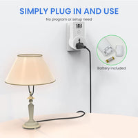 Serplex® Timer Socket Three Pin Plug Socket Timer Digital Timer Outlet Timer Plug for 2-prongs Power Outlet, Smart Socket with Auto Timer Programmable Digital Timer Switch with 3pin Plug Socket