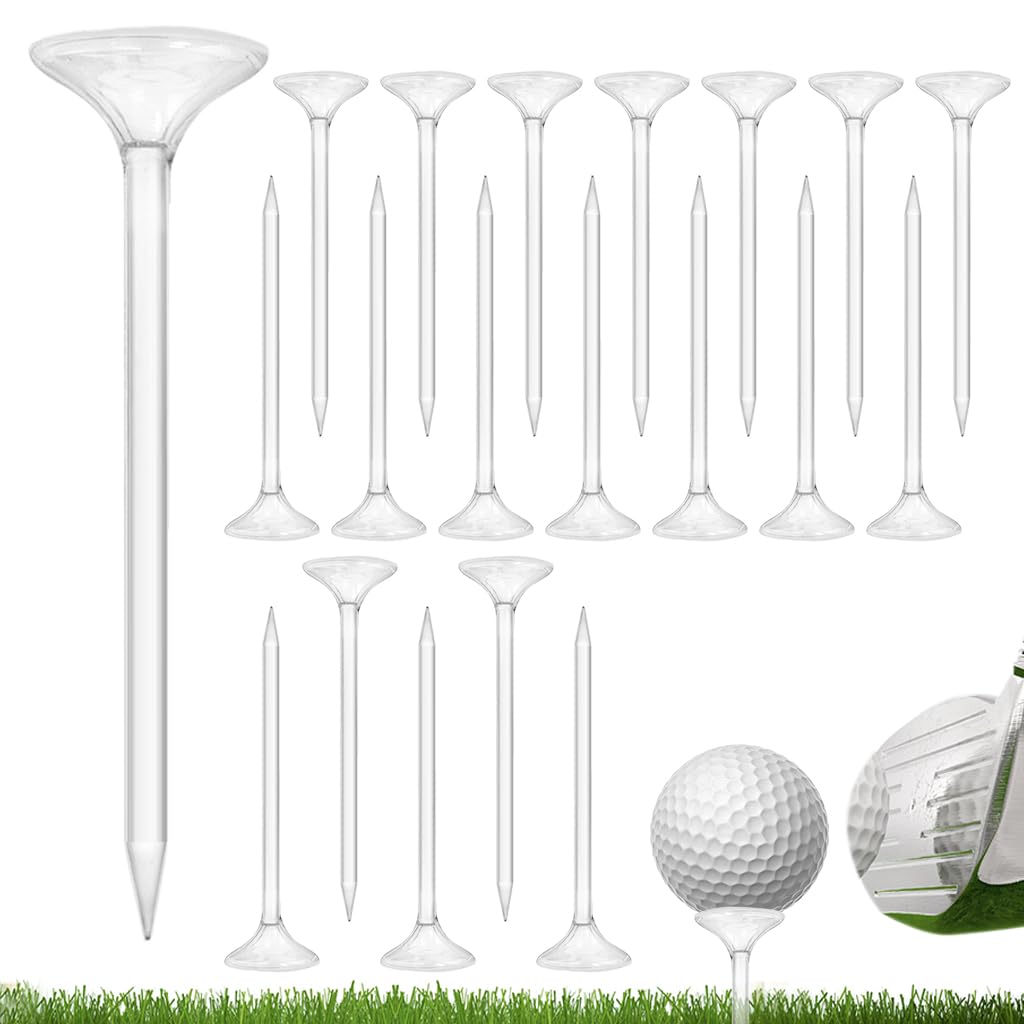 Proberos Golf Tees for Drivers featuring 8 Prong Design and 3.26 in Transparent Plastic | 20 Pcs