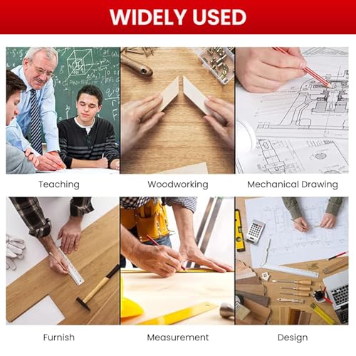 Serplex® 10 Inch Multi-Angle Measuring Ruler for Woodwork Stainless Steel Laser Etched Protractor Scribing Angle Finder Marking Ideal DIY Crafts Craft 2PCS