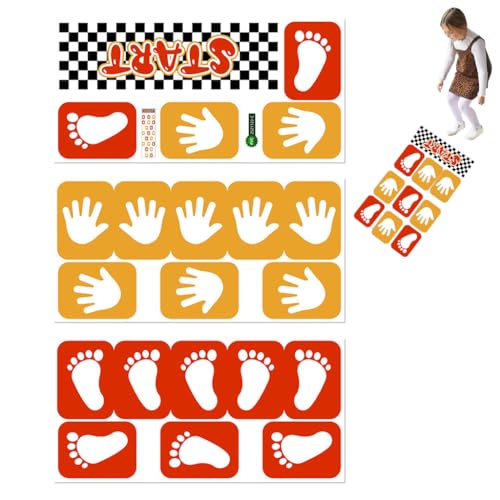 PATPAT® Toddler Motor Skill Training Sticker Set Footprint Floor Sticker Set for Toddlers Crawling Mobility Training Floor Sticker Colorful Hopscotch Game Sticker Removable Motor Training Sticker