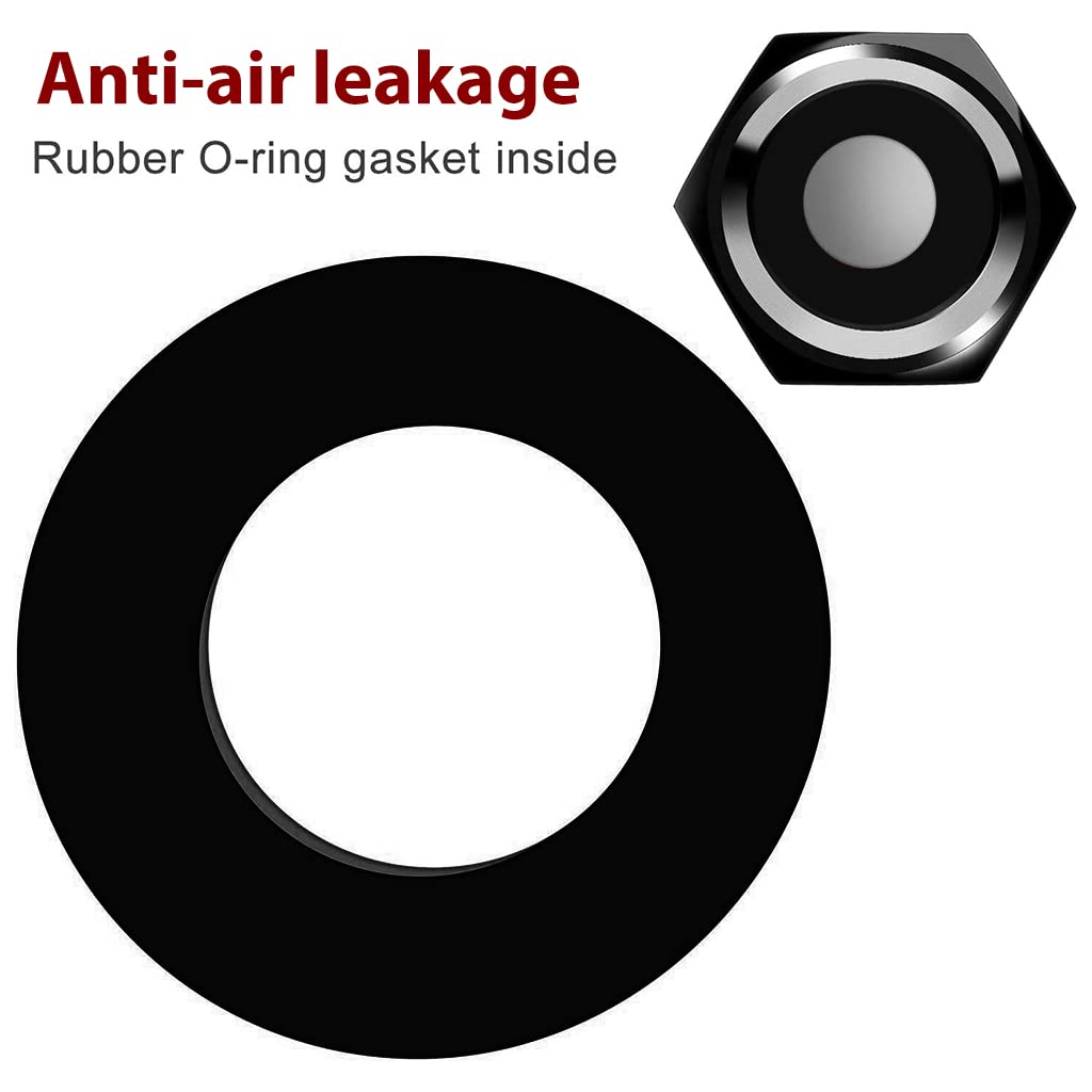 ZIBUYU Car Tyre Valve Caps for Cars Trucks Bicycles Motorcycles | 8PCS Carbon Alloy 8mm