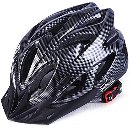 Proberos® PC AND EPS Lightweight Cycling Helmet for Men and Women (Black and White, Suitable for 57 - 63cm Head Circumference) Inner Material: Expanded Polystyrene