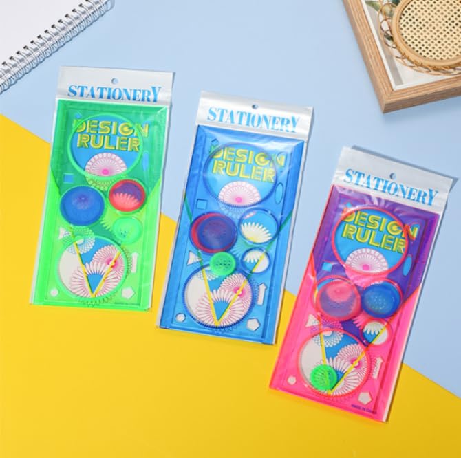 ZIBUYU Spiral Tracing Circle Set for Creative Drawing with Smooth Safe Plastic Stencils | Fun for Kids and Adults